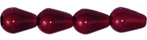 Pearl Coat - Vertical Drops 6 x 4mm: Pearl - Burgundy