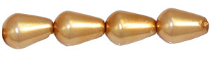 Pearl Coat - Vertical Drops 6 x 4mm: Pearl - Gold