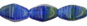 Bicone 8/6mm : HurriCane Glass - Sapphire/Yellow/White