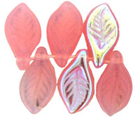 Mini Leaves 11 x 6mm : Milky Rosaline AB
