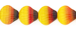 Shells 9 x 9mm : HurriCane Glass - Yellow/Red/Black