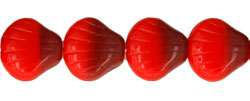 Shells 9 x 9mm : HurriCane Glass - Dual-Tone Opaque Red