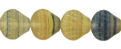 Shells 9 x 9mm : HurriCane Glass - Matte - Honey Blue