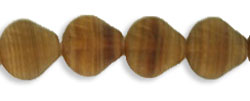 Shells 9 x 9mm : HurriCane Glass - Matted Brown Tiger Shell