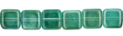 Small Flat Squares 6mm : Dual Lustered - Blue/Green