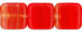 Flat Squares 9mm : HurriCane Glass - Opaque Red/Lt. Yellow Stripe