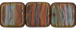 Polished Squares 9mm : HurriCane Glass - Salmon/Sapphire