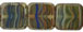 Polished Squares 9mm : HurrICane Glass - Blue-Green Swirl