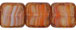 Polished Squares 9mm : HurriCane Glass - Orange/Blue-Grey