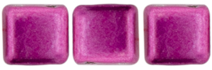 CzechMates Tile Bead 6mm : ColorTrends: Sueded Gold Fuchsia Red
