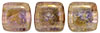 CzechMates Tile Bead 6mm : Luster - Transparent Gold/Smokey Topaz