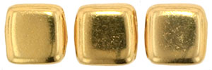CzechMates Tile Bead 6mm : 24K Gold Plated