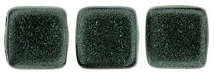 CzechMates Tile Bead 6mm : Metallic Suede - Dk Forest