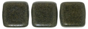 CzechMates Tile Bead 6mm : Metallic Suede - Dk Green
