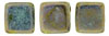 CzechMates Tile Bead 6mm : Opaque Pale Jade - Bronze Picasso