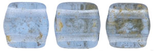 CzechMates Tile Bead 6mm : Gold Marbled - Lt Sapphire