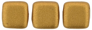 CzechMates Tile Bead 6mm : Matte - Metallic Goldenrod