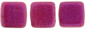 CzechMates Tile Bead 6mm : Opalescent Neon Pink
