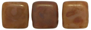 CzechMates Tile Bead 6mm : Brown Caramel - Picasso
