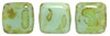 CzechMates Tile Bead 6mm : Opaque Pale Turquoise - Picasso