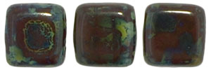 CzechMates Tile Bead 6mm : Opaque Red - Picasso