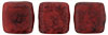 CzechMates Tile Bead 6mm : Opaque Red - Black Picasso