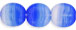 Beveled Ovals 10/9mm : HurriCane Glass - Opaque Blue/White