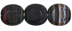 Beveled Ovals 10 x 9mm : HurriCane Glass - Matte - Red Bellied Black Snake