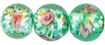 Silver Foil Flowers 8mm : Lt Green