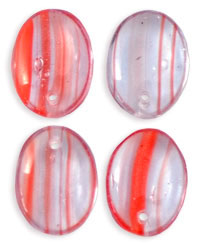 Oval Lentils 12/9mm : HurriCane Glass - Alexandrite/Opaque Red