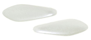 CzechMates Two Hole Daggers 16 x 5mm : Pearl Coat - Snow