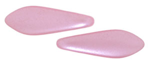 CzechMates Two Hole Daggers 16 x 5mm : Pearl Coat - Flamingo