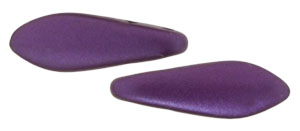 CzechMates Two Hole Daggers 16 x 5mm : Pearl Coat - Purple Velvet
