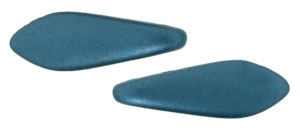 CzechMates Two Hole Daggers 16 x 5mm : Pearl Coat - Steel Blue