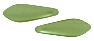 CzechMates Two Hole Daggers 16 x 5mm : Pearl Coat - Olive