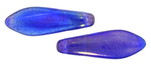 CzechMates Two Hole Daggers 16 x 5mm : Luster Iris - Cobalt