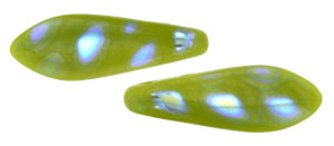 CzechMates Two Hole Daggers 16 x 5mm : Peacock - Opaque Olive