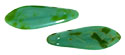 CzechMates Two Hole Daggers 16 x 5mm : Persian Turquoise - Picasso