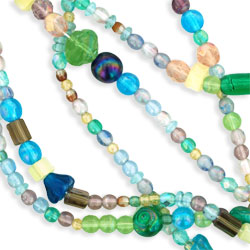 Strung Pressed Bead Mixes : Luster Iris - Tropical Confection