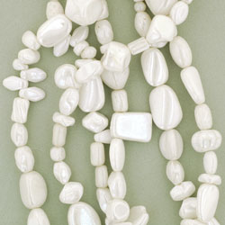 Strung Pressed Bead Mixes : Ultra Luster - Opaque White Mix