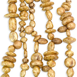 Strung Pressed Beads : Ultra Luster - Opaque Beige Mix II