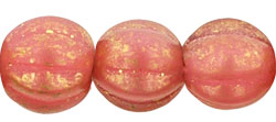 Melon Round 8mm : Gold Marbled - Milky Pink