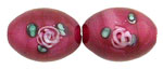 Flower Beads 14 x 10mm - Oval: Fuchsia