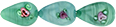 Flower Beads 16 x 10mm - Teardrop: Lt Green