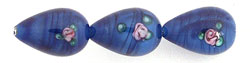 Flower Beads 16 x 10mm - Teardrop: Cobalt