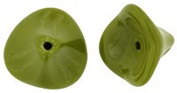 Three Petal Flowers 12 x 10mm : Opaque Olive