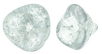 Three Petal Flowers 12 x 10mm : Crystal w/Silver Wash
