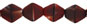 Bicone 6/6mm - Matte: Red w/Black Swirl