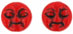 Moon Faces 9mm : Opaque Red - Jet Inlay