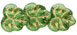Two-Hole Maple Leaves 13mm: Peridot Green - Gold Inlay
